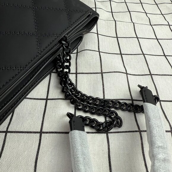 NWT Tory Burch Black Matte Quilted Tote Bag Authentic - Picture 12 of 12
